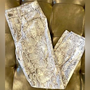 White House Black Market snake skin printed jeans
